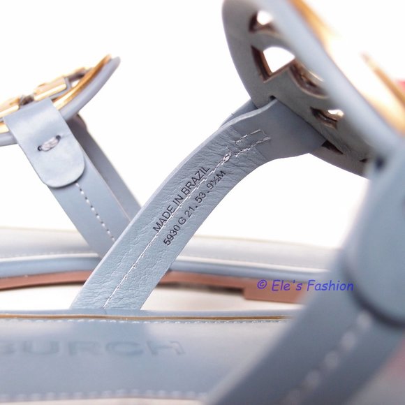❤️ New Tory Burch Metal Miller Leather Sandal BLUE US 8 9 9.5 AUTHENTIC - Picture 15 of 16